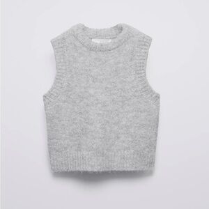 Zara Gray Knit Sweater Vest
